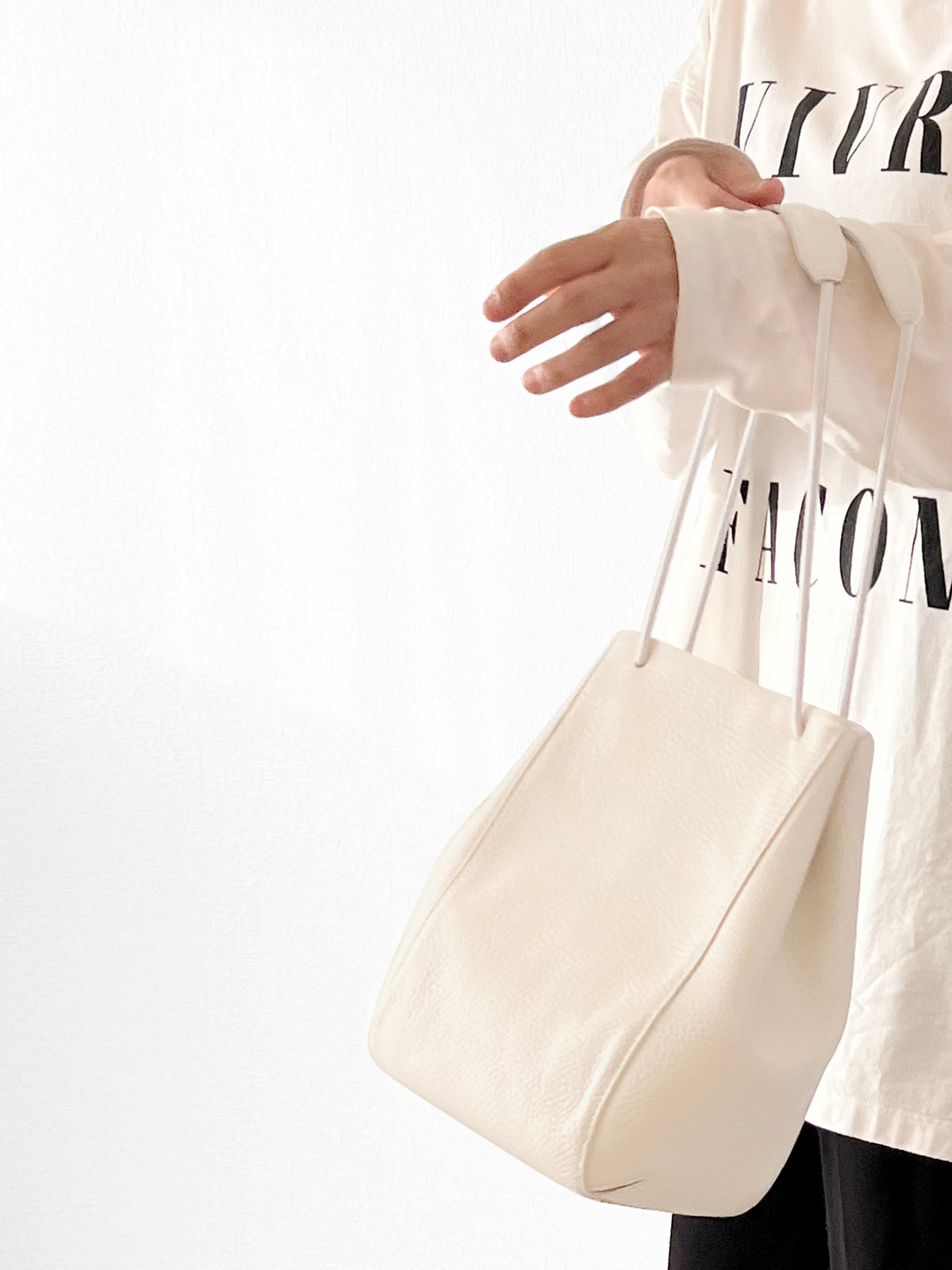 DRAWSTRING BAG|2WAY|ECRU